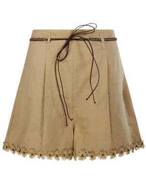 Zimmermann Short Shorts - Natural