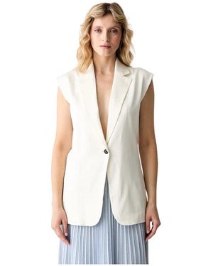 KARL LAGERFELD Jassen ,Polyester Fluid Wrap Gilet - Wit