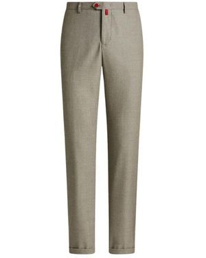 Kiton Broeken ,Grijs ,Wol Chino Broek
