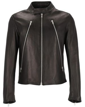 Maison Margiela 5-Zip Leren Jas - Zwart