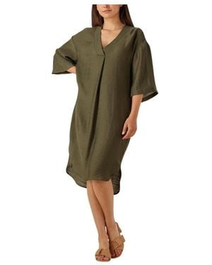 co'couture Grünes Plissee Tunika Kleid Für Frauen