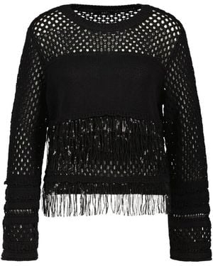 Ouí Rundhals-Strickpullover - Schwarz