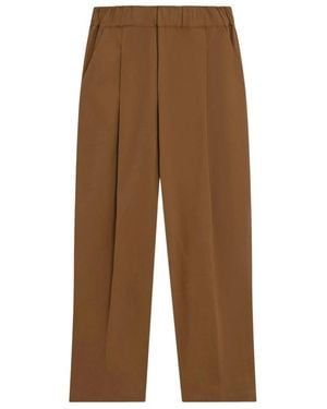 A PAPER KID Straight Trousers - Brown