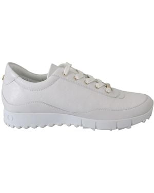 Jimmy Choo Witte Leren Sneakers Luxe Comfort - Grijs