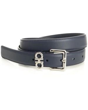 Ferragamo Double Gancini Fixed Belt - Blau