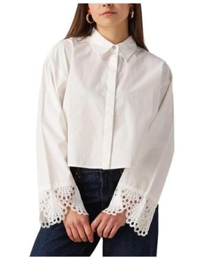 Y.A.S Weiße Frühling Sommer Bluse - Grau