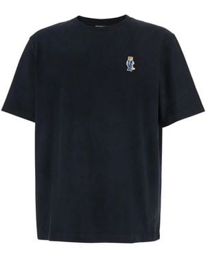 Maison Kitsuné Dressed Fox Baumwoll-T-Shirt - Schwarz