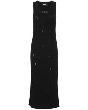 Barrow Geripptes Strickkleid - Schwarz