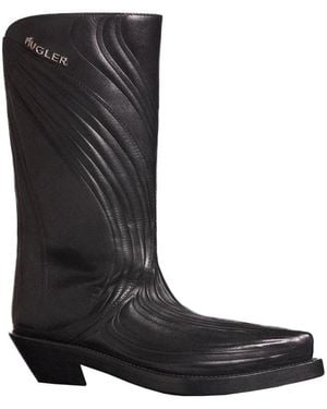 Mugler Cowboy & Biker Boots - Black