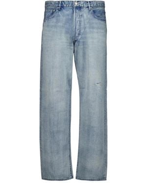 AURALEE Jeans ,Blauw ,Denim Faded Selvedge Light Denim Wide Pants