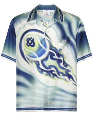 CASABLANCA Short Sleeve Shirts - Blue