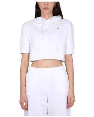 Raf Simons Short-Sleeve Cropped Hoodie - Wit