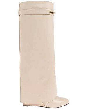 Givenchy Schoenen ,Leer Shark Lock Over-Knee Laarzen - Naturel