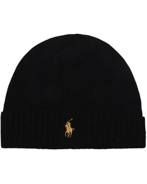Ralph Lauren Signature Pony Wollmütze - Schwarz