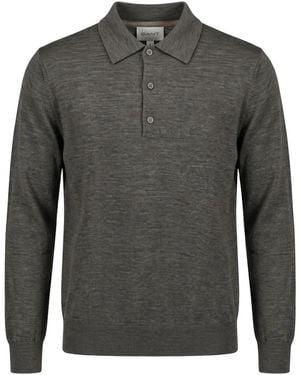 GANT Polo-Pullover Aus Extra Feiner Merinowolle - Grau