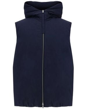 Jil Sander Monochrome Donsvest Met Capuchon - Blauw