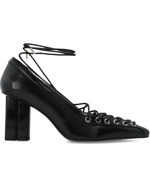 Ganni Lace Up Butterfly High Pump - Zwart