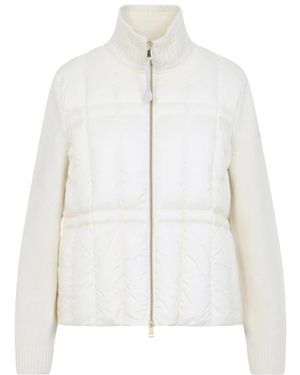 Moncler Truien & Vesten ,Wit ,Wol Cardigan Jas