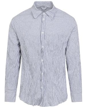Bottega Veneta Crinkled Cotton Shirt - Blue