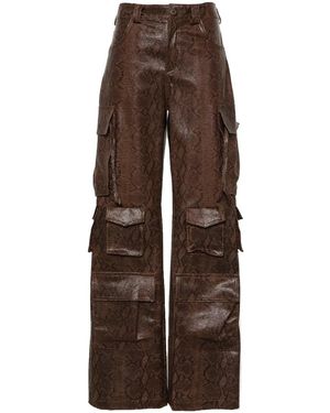 Salvatore Santoro Leather Trousers - Brown