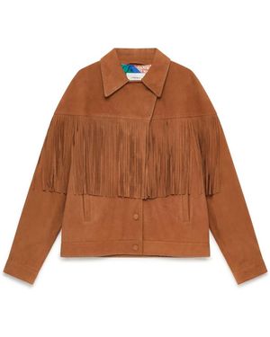 Maliparmi Jassen ,Bruin ,Leer Soft Suede Padded Coat