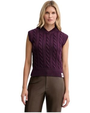 Bally Truien & Vesten ,Paars ,Wol Truien V-Neck Truien