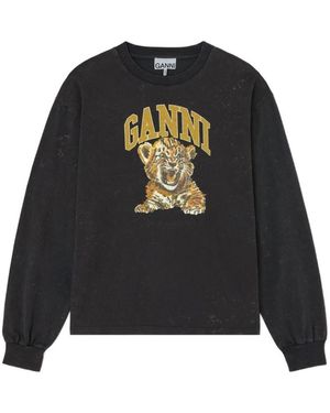 Ganni Long Sleeve Tops - Zwart