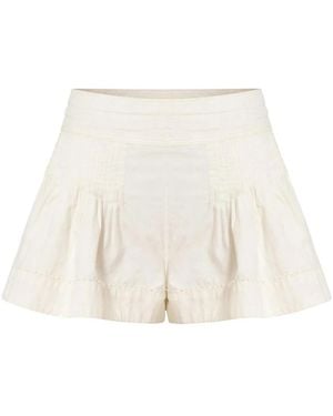 Isabel Marant Cybila Plissee-Shorts Mit Hoher Taille - Natur