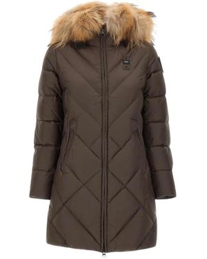 Blauer Parkas - Marrón