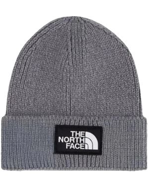 The North Face Fitness ,Grijs ,Polyester Tnf Logo Cuffed Beanie