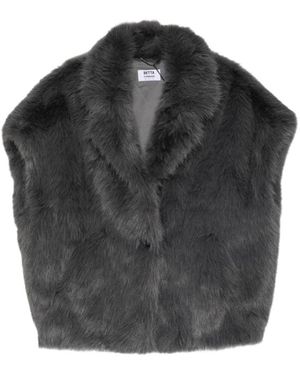Betta Corradi Shawl Lapel Faux-Fur Vest - Zwart