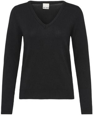 Ichi V-Neck Knitwear - Negro