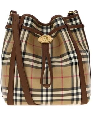 Burberry Small Check Bucket Bag - Bruin