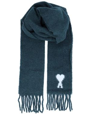 Ami Paris Ami De Coeur Schal - Blau