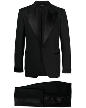 Tom Ford Single Breasted Suits - Black