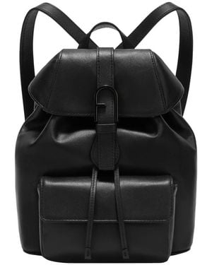 Furla Mochila Elegante De Cuero Grabado, Mujer, Talla - Negro