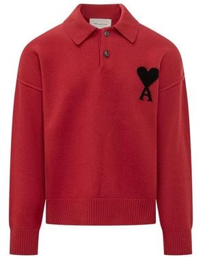 Ami Paris Polo Shirts - Rojo