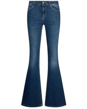 Liu Jo Jeans ,Blauw ,Katoen Flared Jeans Met Elastische Inzet