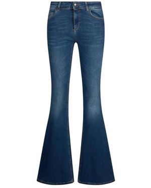 Liu Jo Jeans ,Blauw ,Katoen Flared Jeans Met Elastische Inzet
