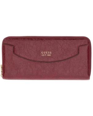 Guess Antonia Slg Zip Around Portemonnee - Rood