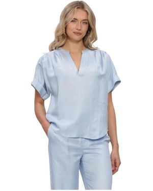 Minus Overhemden ,Blauw ,Linnen Msjuno Linen Blouse
