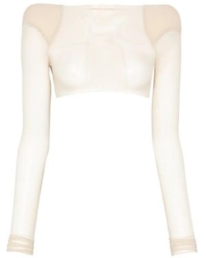 Rick Owens Tops ,Grijs ,Nylon Helm Top - Wit