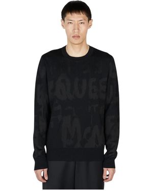 McQueen Round-Neck Knitwear - Black