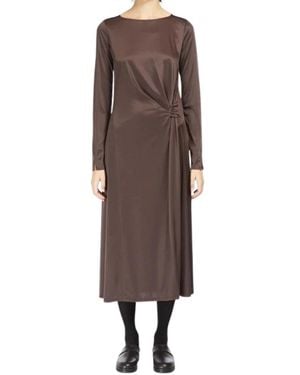Max Mara Midi-Jurk Met Boothals - Bruin