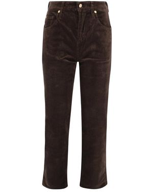 7 For All Mankind Bordeaux Corduroy Straight Leg Broeken - Bruin
