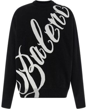 Balenciaga Round-Neck Knitwear - Black