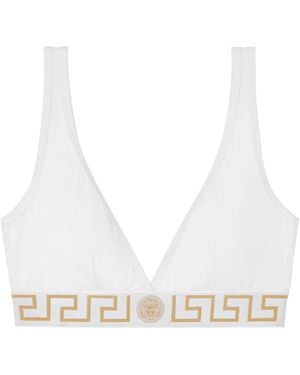 Versace Cotton-Jersey Triangle Bralette - Wit