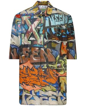 Off-White c/o Virgil Abloh Short Sleeve Shirts - Blue