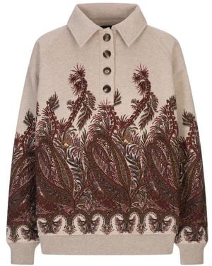 Etro Brauner Baumwollpullover Mit Elastan