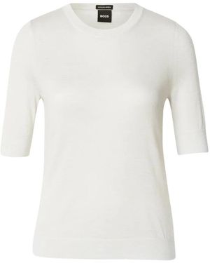 HUGO Round-Neck Knitwear - Blanco